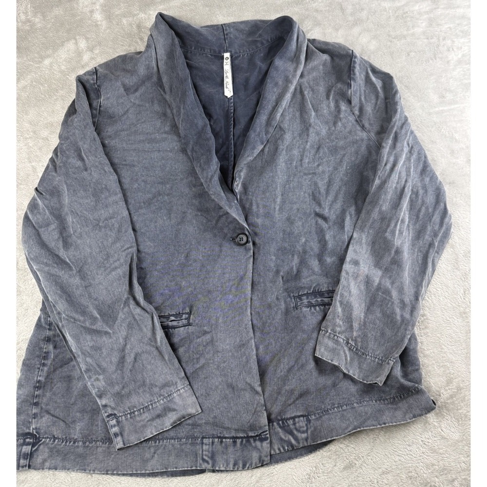 Leo & Nicole Women's XL Tencel Blazer Jacket Gray Washed Lightweight